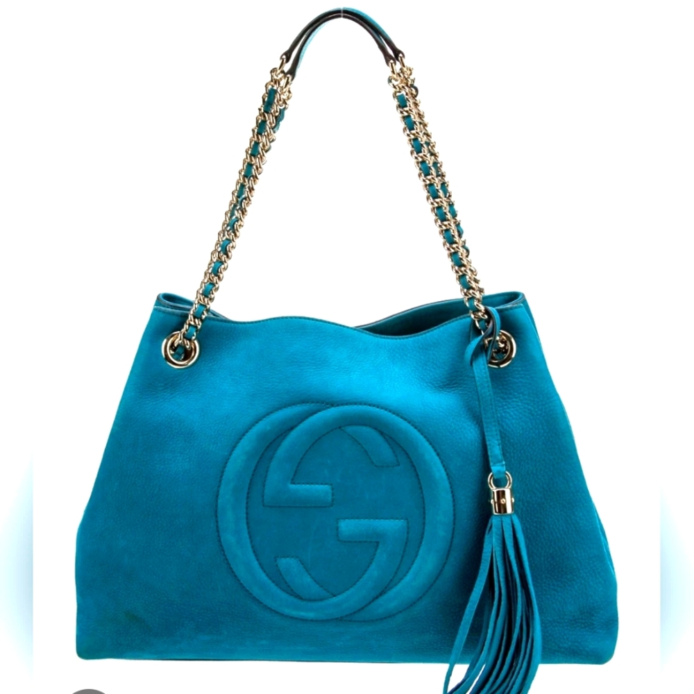 Gucci Medium Pebbled Suede Shoulder Bag